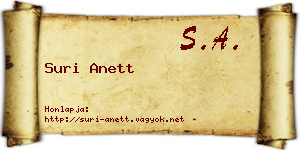 Suri Anett névjegykártya
